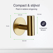 Afbeelding in Gallery-weergave laden, EAVY 2 stuks Zelfklevende Handdoekhaakjes - Handdoekhouders - Plakhaakjes - Goud