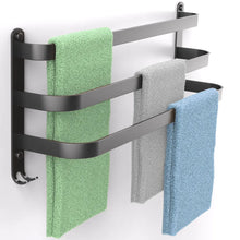 Afbeelding in Gallery-weergave laden, EAVY Handdoekenrek Badkamer - 60 cm breed - 3 stangen - Zwart