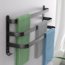 Afbeelding in Gallery-weergave laden, EAVY Handdoekenrek Badkamer - 60 cm breed - 3 stangen - Zwart