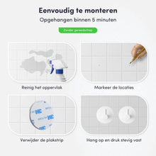 Afbeelding in Gallery-weergave laden, EAVY - Set van 4 Zelfklevende handdoekhaakjes RVS - plakhaak - WIT