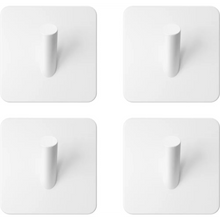 Afbeelding in Gallery-weergave laden, EAVY - Set van 4 Zelfklevende handdoekhaakjes RVS - plakhaak - WIT