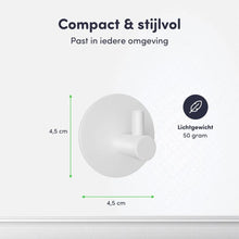 Afbeelding in Gallery-weergave laden, EAVY - Set van 4 Zelfklevende handdoekhaakjes RVS - plakhaak - WIT