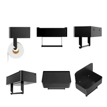 Afbeelding in Gallery-weergave laden, EAVY Toiletrolhouder Zwart met Plankje en Bakje