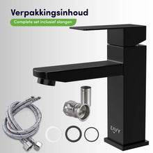 Afbeelding in Gallery-weergave laden, EAVY Wastafelkraan - Badkamer - Zwart - Inclusief Aansluit slangen