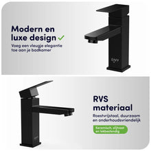 Afbeelding in Gallery-weergave laden, EAVY Wastafelkraan - Badkamer - Zwart - Inclusief Aansluit slangen