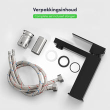 Afbeelding in Gallery-weergave laden, EAVY Wastafelkraan - Badkamer - Zwart - Inclusief Aansluit slangen