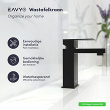 Afbeelding in Gallery-weergave laden, EAVY Wastafelkraan - Badkamer - Zwart - Inclusief Aansluit slangen