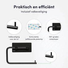 Afbeelding in Gallery-weergave laden, EAVY WC rolhouder Zonder Boren - Zelfklevend - RVS Toiletrolhouder Zwart