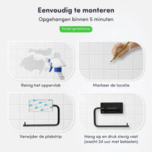 Afbeelding in Gallery-weergave laden, EAVY WC rolhouder Zonder Boren - Zelfklevend - RVS Toiletrolhouder Zwart