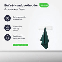 Afbeelding in Gallery-weergave laden, EAVY - Zelfklevende handdoekhaakjes RVS - handdoekhouder - wandhaak - plakhaak - Wit