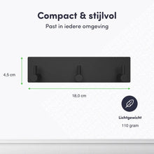 Afbeelding in Gallery-weergave laden, EAVY - Zelfklevende handdoekhaakjes RVS - handdoekhouder - wandhaak - plakhaak - Zwart