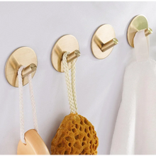 Afbeelding in Gallery-weergave laden, EAVY Zelfklevende Handdoekhaakjes – Set van 2 Handdoekhouders - Goud - RVS