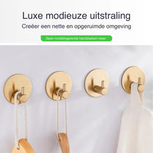 Afbeelding in Gallery-weergave laden, EAVY Zelfklevende Handdoekhaakjes – Set van 2 Handdoekhouders - Goud - RVS