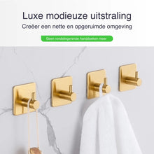 Afbeelding in Gallery-weergave laden, EAVY Zelfklevende Handdoekhaakjes – Set van 2 Handdoekhouders - Goud - RVS