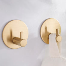 Afbeelding in Gallery-weergave laden, EAVY Zelfklevende Handdoekhaakjes – Set van 2 Handdoekhouders - Goud - RVS