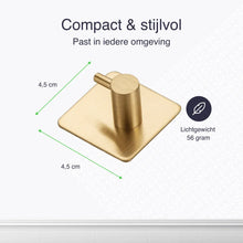 Afbeelding in Gallery-weergave laden, EAVY Zelfklevende Handdoekhaakjes – Set van 2 Handdoekhouders - Goud - RVS