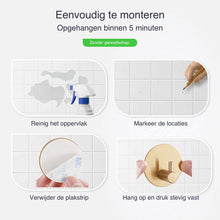 Afbeelding in Gallery-weergave laden, EAVY Zelfklevende Handdoekhaakjes – Set van 2 Handdoekhouders - Goud - RVS