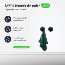 Afbeelding in Gallery-weergave laden, EAVY Zelfklevende Handdoekhaakjes – Set van 2 Handdoekhouders - RVS