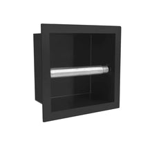 Afbeelding in Gallery-weergave laden, Toiletrolhouder Inbouw Zwart RVS