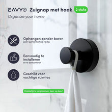 Afbeelding in Gallery-weergave laden, EAVY Wandhaak Set - Zwart 2 stuks