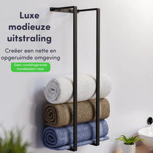 Afbeelding in Gallery-weergave laden, EAVY Handdoekenrek - 90x25x20 - Handdoekrek Mat Zwart - RVS
