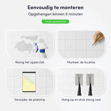 Afbeelding in Gallery-weergave laden, EAVY Handdoekhouders 2 stuks - Zelfklevend - Wit - RVS - Handdoek Klem - Handdoek Haak
