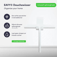 Afbeelding in Gallery-weergave laden, EAVY Luxe Douchewisser met Ophanghaak – Raamwisser - Siliconen - Wit
