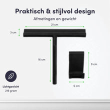 Afbeelding in Gallery-weergave laden, EAVY Luxe Douchewisser met Ophanghaak – Raamwisser - Trekker - Siliconen – Zwart
