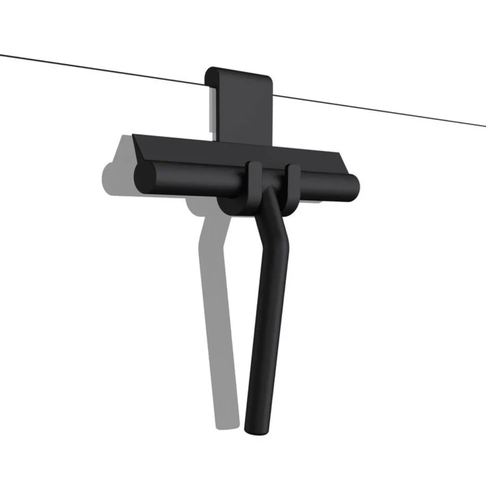 EAVY Luxe Douchewisser met Ophanghaak – Raamwisser - Trekker - Siliconen – Zwart