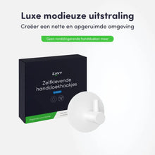 Afbeelding in Gallery-weergave laden, EAVY - Set van 4 Zelfklevende handdoekhaakjes RVS - plakhaak - WIT
