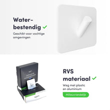 Afbeelding in Gallery-weergave laden, EAVY - Set van 4 Zelfklevende handdoekhaakjes RVS - plakhaak - WIT

