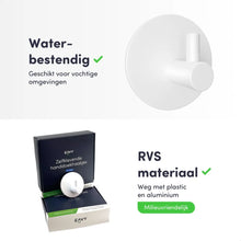 Afbeelding in Gallery-weergave laden, EAVY - Set van 4 Zelfklevende handdoekhaakjes RVS - plakhaak - WIT
