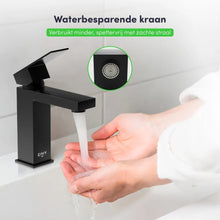 Afbeelding in Gallery-weergave laden, EAVY Wastafelkraan - Badkamer - Zwart - Inclusief Aansluit slangen
