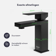 Afbeelding in Gallery-weergave laden, EAVY Wastafelkraan - Badkamer - Zwart - Inclusief Aansluit slangen
