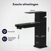 Afbeelding in Gallery-weergave laden, EAVY Wastafelkraan - Badkamer - Zwart - Inclusief Aansluit slangen

