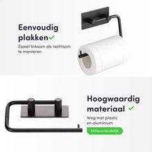Afbeelding in Gallery-weergave laden, EAVY WC rolhouder Zonder Boren - Zelfklevend - RVS Toiletrolhouder Zwart
