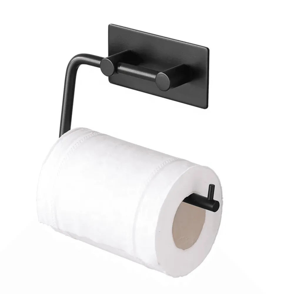 EAVY WC rolhouder Zonder Boren - Zelfklevend - RVS Toiletrolhouder Zwart