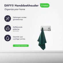 Afbeelding in Gallery-weergave laden, EAVY - Zelfklevende handdoekhaakjes RVS
