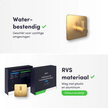 Afbeelding in Gallery-weergave laden, EAVY Zelfklevende Handdoekhaakjes – Set van 2 Handdoekhouders - Goud - RVS
