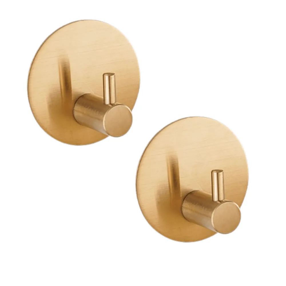 EAVY Zelfklevende Handdoekhaakjes – Set van 2 Handdoekhouders - Goud - RVS