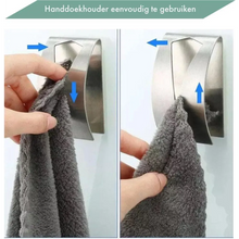 Afbeelding in Gallery-weergave laden, RVS Handdoekhouder 2 stuks - Zelfklevend - Handdoek Klem - Handdoek haak
