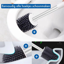 Afbeelding in Gallery-weergave laden, WC Borstel met Houder - Hygiënische Siliconen Toiletborstel Vrijstaand of Hangend - Wit
