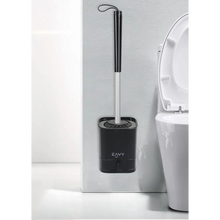 Afbeelding in Gallery-weergave laden, WC Borstel met Houder - Hygiënische Toiletborstelhouder Siliconen - Zwart - Vierkant

