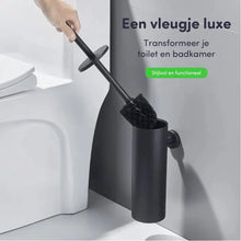 Afbeelding in Gallery-weergave laden, WC Borstel met Houder - Toiletborstel met Houder - RVS Zwart - Hangend

